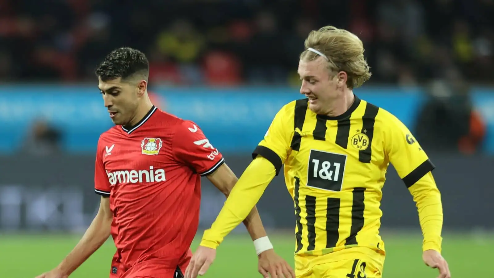 Exequiel Palacios and Julian Brandt, Leverkusen vs Dortmund